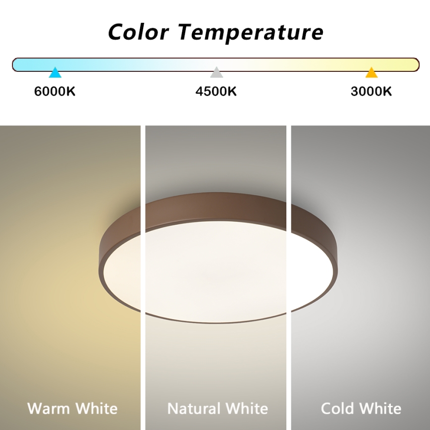 Brilagi - LED stropna svjetiljka POOL LED/36W/230V 3000/4000/6000K Ø 30 cm smeđa