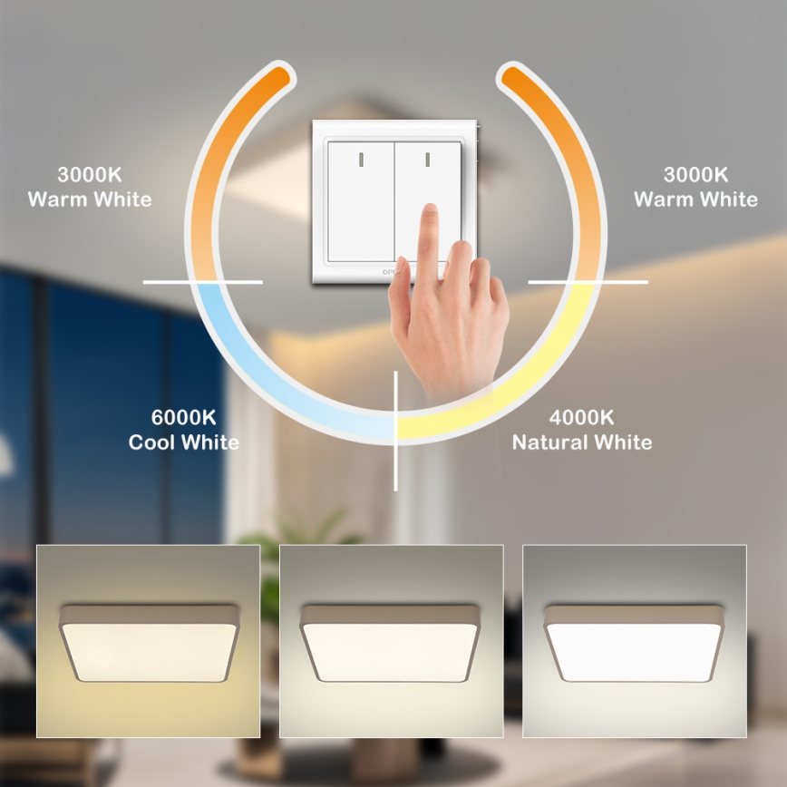 Brilagi - LED stropna svjetiljka POOL LED/36W/230V 3000/4500/6000K 40x40 cm bež