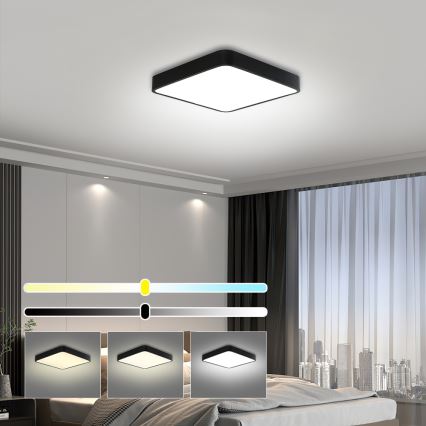 Brilagi - LED stropna svjetiljka s prigušivanjem POOL LED/36W/230V 3000-6000K 40x40 cm crna + daljinski upravljač
