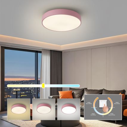 Brilagi - LED stropna svjetiljka POOL LED/48W/230V 3000/4000/6000K promjer 40 cm ružičasta