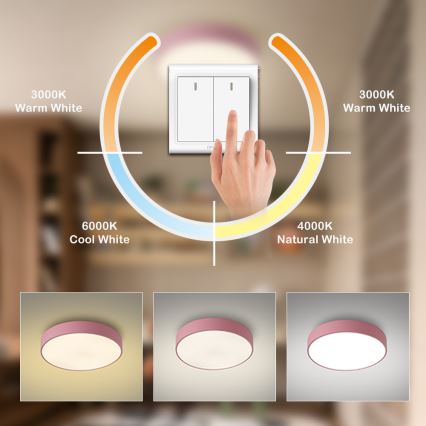 Brilagi - LED stropna svjetiljka POOL LED/48W/230V 3000/4000/6000K promjer 40 cm ružičasta