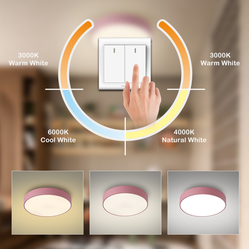 Brilagi - LED stropna svjetiljka POOL LED/48W/230V 3000/4000/6000K promjer 40 cm ružičasta