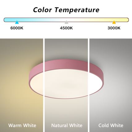 Brilagi - LED stropna svjetiljka POOL LED/48W/230V 3000/4000/6000K promjer 40 cm ružičasta