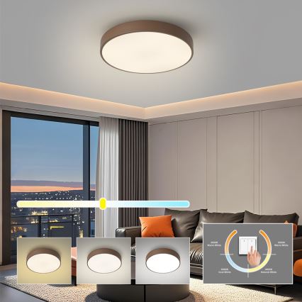 Brilagi - LED stropna svjetiljka POOL LED/48W/230V 3000/4000/6000K promjer 40 cm smeđa