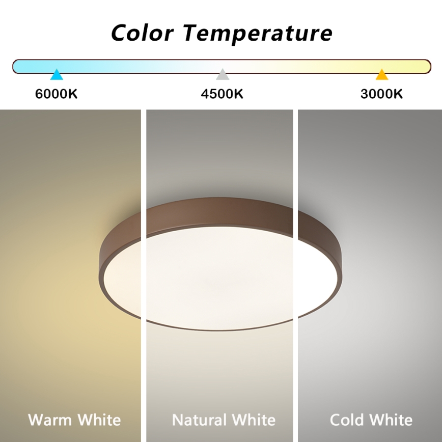 Brilagi - LED stropna svjetiljka POOL LED/48W/230V 3000/4000/6000K promjer 40 cm smeđa