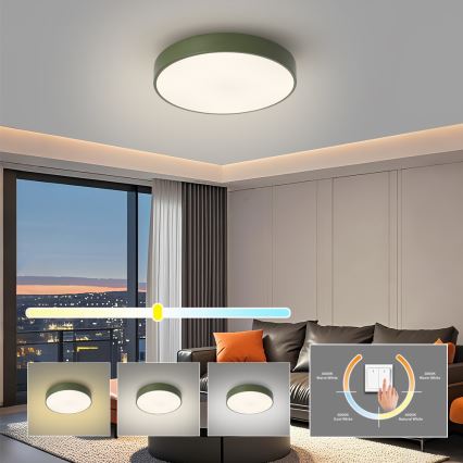 Brilagi - LED stropna svjetiljka POOL LED/48W/230V 3000/4000/6000K promjer 40 cm zelena