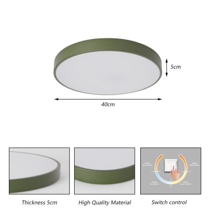 Brilagi - LED stropna svjetiljka POOL LED/48W/230V 3000/4000/6000K promjer 40 cm zelena