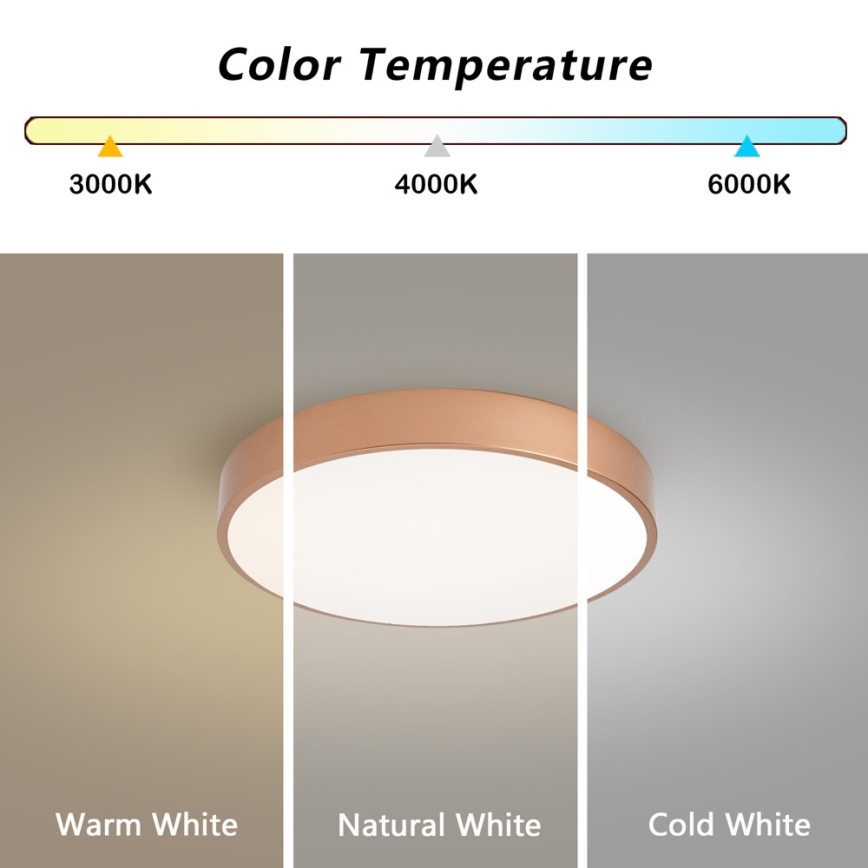 Brilagi - LED stropna svjetiljka POOL LED/48W/230V 3000/4000/6000K Ø 40 cm brončana