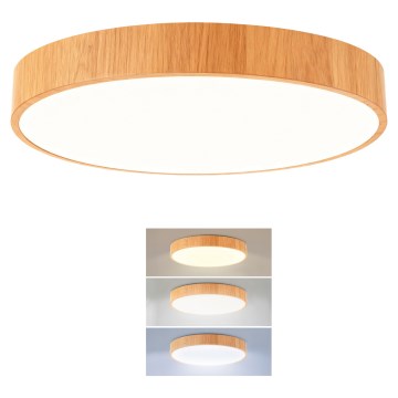 Brilagi - LED stropna svjetiljka POOL LED/48W/230V 3000/4000/6000K promjer 40 cm drveni dekor
