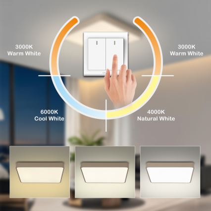 Brilagi - LED stropna svjetiljka POOL LED/48W/230V 3000/4500/6000K 50x50 cm bež