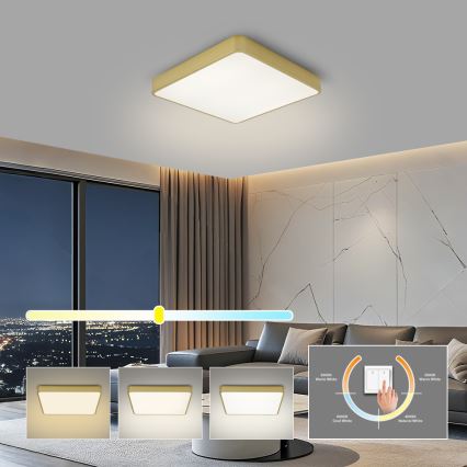 Brilagi - LED stropna svjetiljka POOL LED/48W/230V 3000/4500/6000K 50x50 cm zlatna