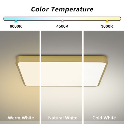 Brilagi - LED stropna svjetiljka POOL LED/48W/230V 3000/4500/6000K 50x50 cm zlatna