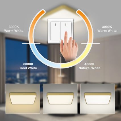 Brilagi - LED stropna svjetiljka POOL LED/48W/230V 3000/4500/6000K 50x50 cm zlatna