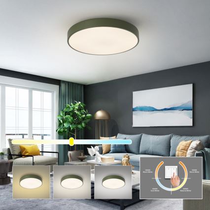 Brilagi - LED stropna svjetiljka POOL LED/60W/230V 3000/4000/6000K Ø 50 cm zelena