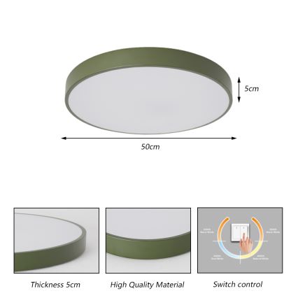 Brilagi - LED stropna svjetiljka POOL LED/60W/230V 3000/4000/6000K Ø 50 cm zelena