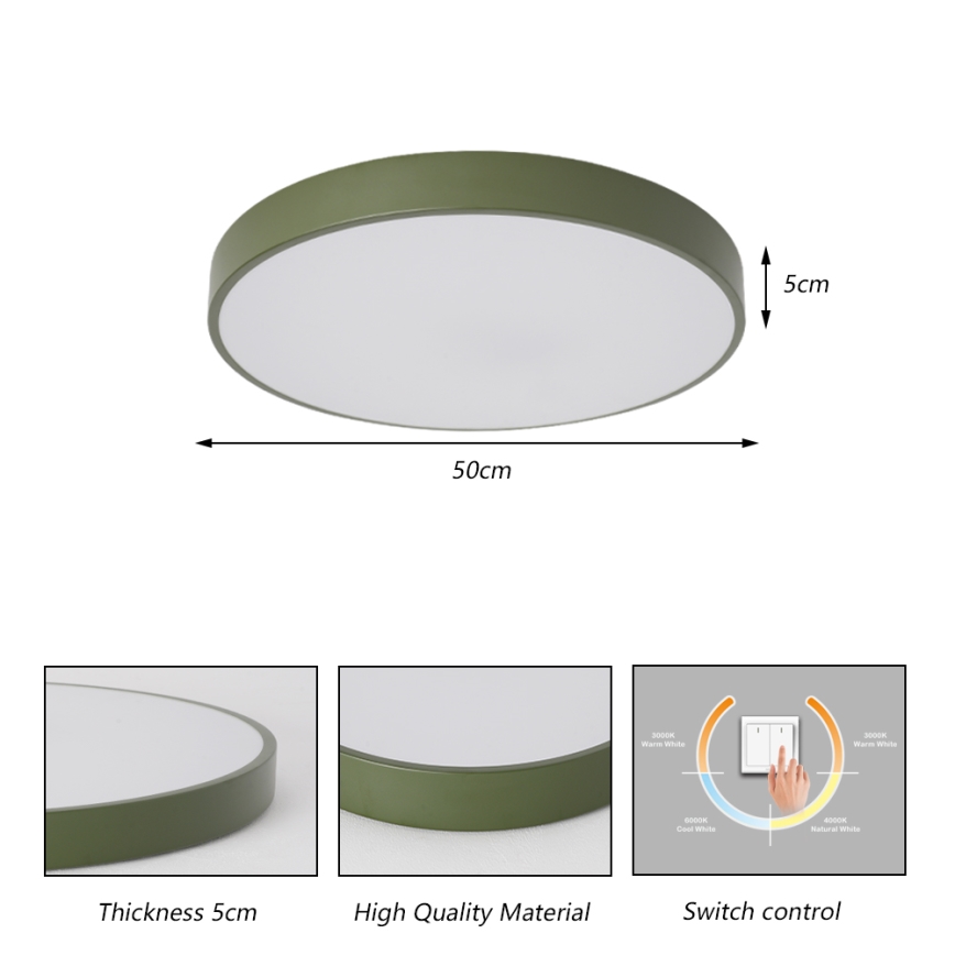 Brilagi - LED stropna svjetiljka POOL LED/60W/230V 3000/4000/6000K Ø 50 cm zelena