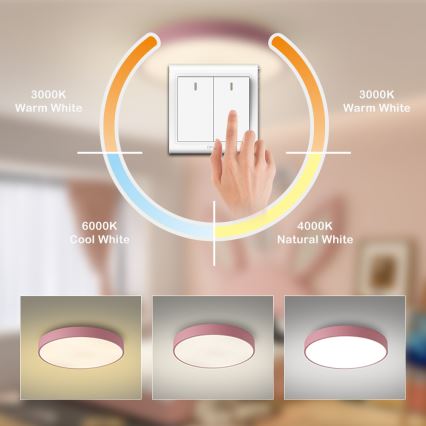 Brilagi - LED stropna svjetiljka POOL LED/60W/230V 3000/4000/6000K Ø 60 cm ružičasta