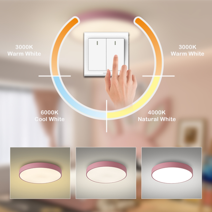 Brilagi - LED stropna svjetiljka POOL LED/60W/230V 3000/4000/6000K Ø 60 cm ružičasta