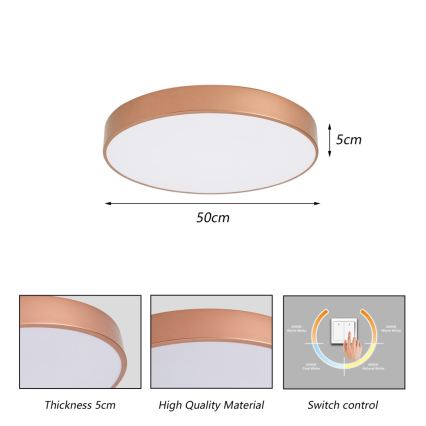 Brilagi - LED stropno svjetlo POOL LED/60W/230V 3000/4000/6000K, promjer 50 cm, brončano