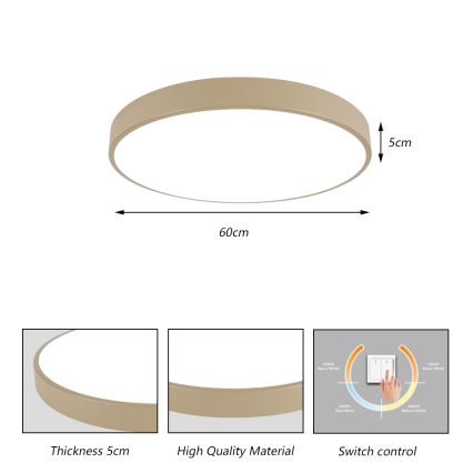 Brilagi - LED stropna svjetiljka POOL LED/60W/230V 3000/4000/6000K, promjer 60 cm, bež
