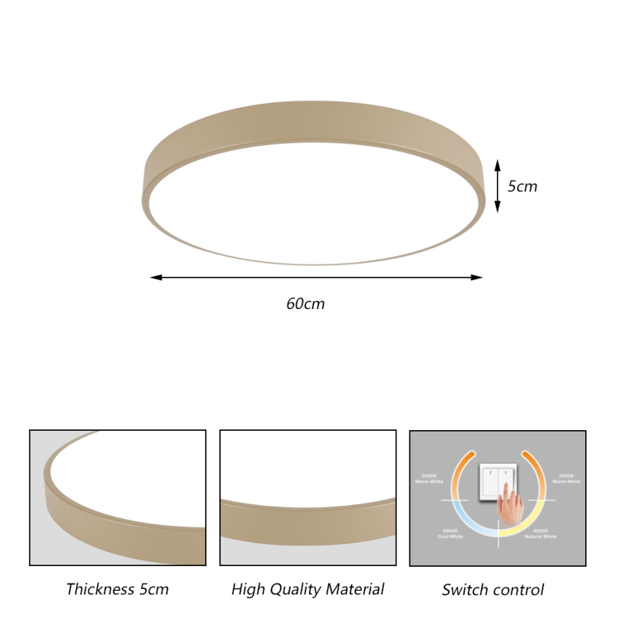 Brilagi - LED stropna svjetiljka POOL LED/60W/230V 3000/4000/6000K, promjer 60 cm, bež