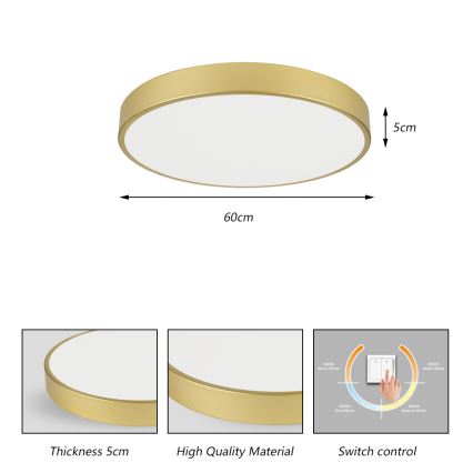 Brilagi - LED stropna svjetiljka POOL LED/60W/230V 3000/4000/6000K Ø 60 cm zlatna