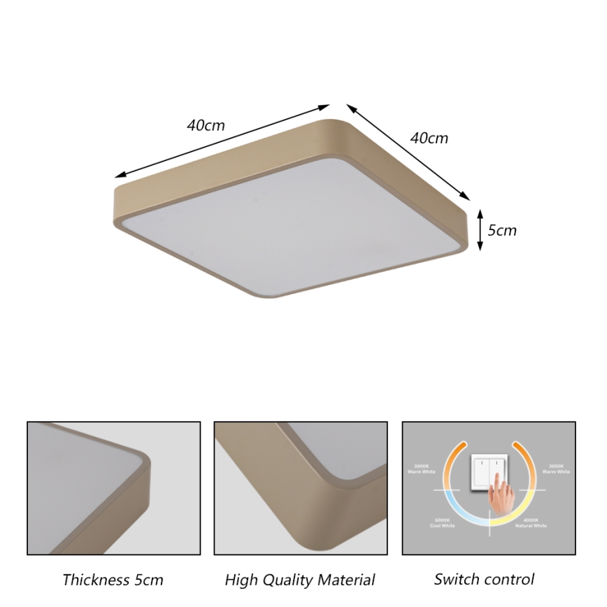 BRILAGI - LED stropna svjetiljka POOL SQUARE LED/36W/230V 3000/4000/6000K 40x40 cm bež