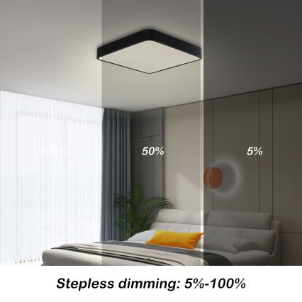 Brilagi - LED stropna svjetiljka s prigušivanjem POOL SQUARE LED/36W/230V 3000-6000K 40x40 cm crna + daljinski upravljač