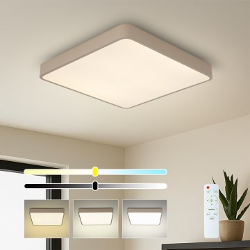 Brilagi - LED stropna svjetiljka POOL SQUARE, prigušiva, 48W/230V, 3000-6000K, 50x50 cm, bež, s daljinskim upravljačem
