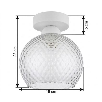 BRILAGI - LED Stropna svjetiljka RETRO GLASS 1xE27/60W/230V Ø 18 cm bijela/zadimljena siva