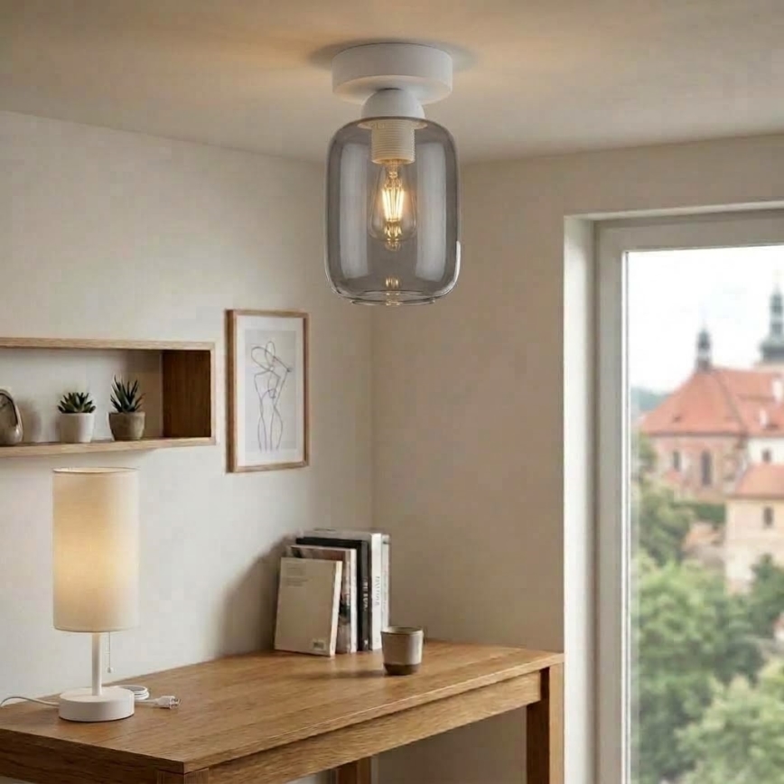 BRILAGI - LED stropno svjetlo RETRO GLASS 1xE27/60W/230V Ø 14 cm bijela/dimno siva