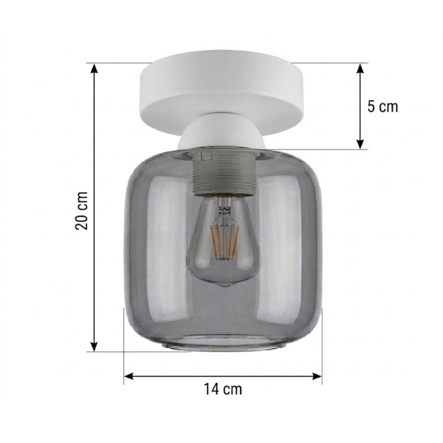 BRILAGI - LED stropno svjetlo RETRO GLASS 1xE27/60W/230V Ø 14 cm bijela/zadimljeno-siva