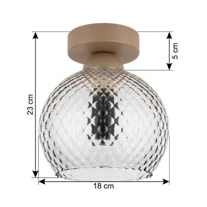 BRILAGI - LED stropna svjetiljka RETRO GLASS 1xE27/60W/230V prom. 18 cm bež/dimna siva
