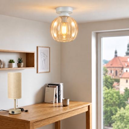 BRILAGI - LED Stropna svjetiljka RETRO GLASS 1xE27/60W/230V Ø 18 cm bijela/dimljena bež