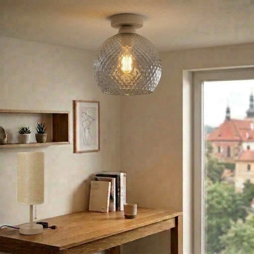 BRILAGI - LED stropna svjetiljka RETRO GLASS 1xE27/60W/230V Ø 25 cm bež/dimno siva