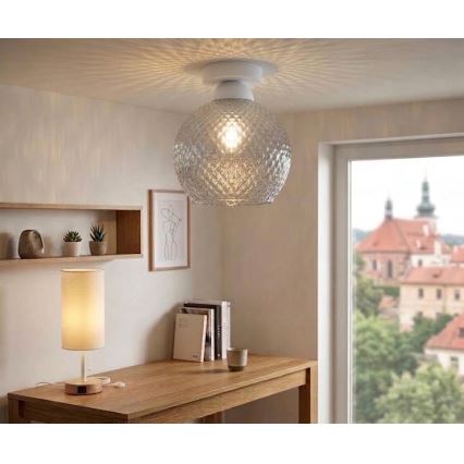 BRILAGI - LED stropna svjetiljka RETRO GLASS 1xE27/60W/230V Ø 25 cm bijela/dimno-siva