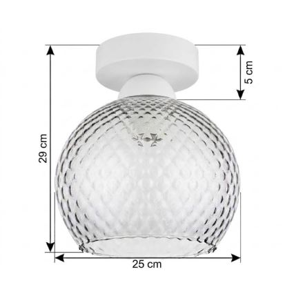 BRILAGI - LED stropna svjetiljka RETRO GLASS 1xE27/60W/230V Ø 25 cm bijela/dimno-siva