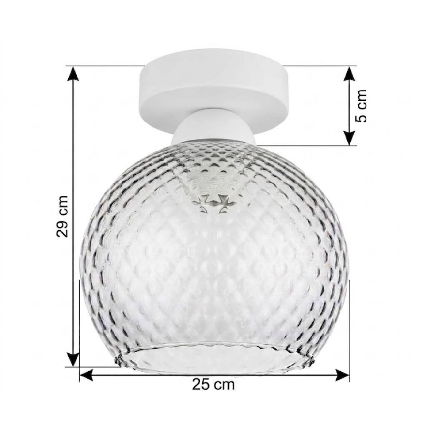 BRILAGI - LED stropna svjetiljka RETRO GLASS 1xE27/60W/230V Ø 25 cm bijela/dimno-siva