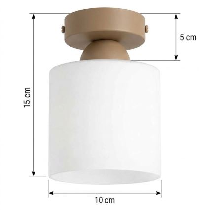 BRILAGI - LED stropna svjetiljka RETRO GLASS 1xE27/60W/230V, promjer 10 cm, bež/bijela