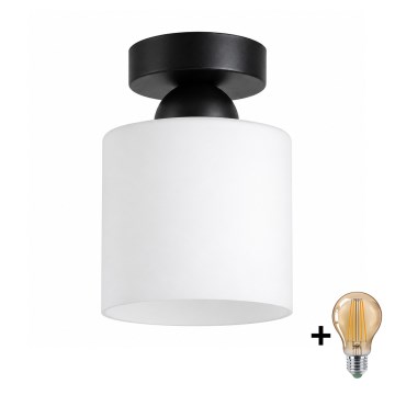 BRILAGI - LED Stropna svjetiljka RETRO GLASS 1xE27/60W/230V Ø 10 cm crna/bijela