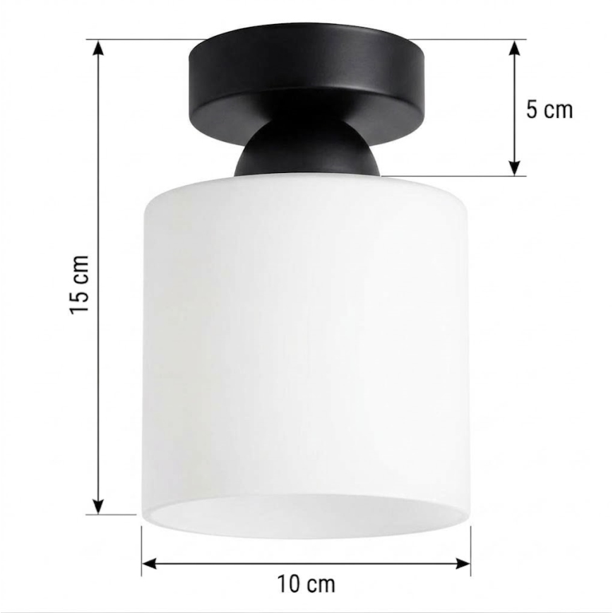 BRILAGI - LED Stropna svjetiljka RETRO GLASS 1xE27/60W/230V Ø 10 cm crna/bijela