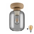 BRILAGI - LED stropna svjetiljka RETRO GLASS 1xE27/60W/230V Ø 14 cm bež/zadimljeno-siva