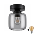 BRILAGI - LED stropna svjetiljka RETRO GLASS 1xE27/60W/230V Ø 14 cm crna/dimno siva