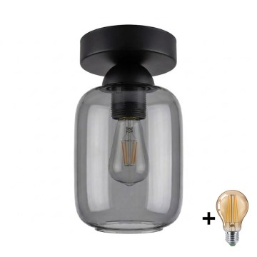 BRILAGI - LED stropna svjetiljka RETRO GLASS 1xE27/60W/230V Ø 14 cm crna/zadimljeno-siva