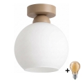 BRILAGI - LED stropna svjetiljka RETRO GLASS 1xE27/60W/230V Ø 15 cm bež/bijela