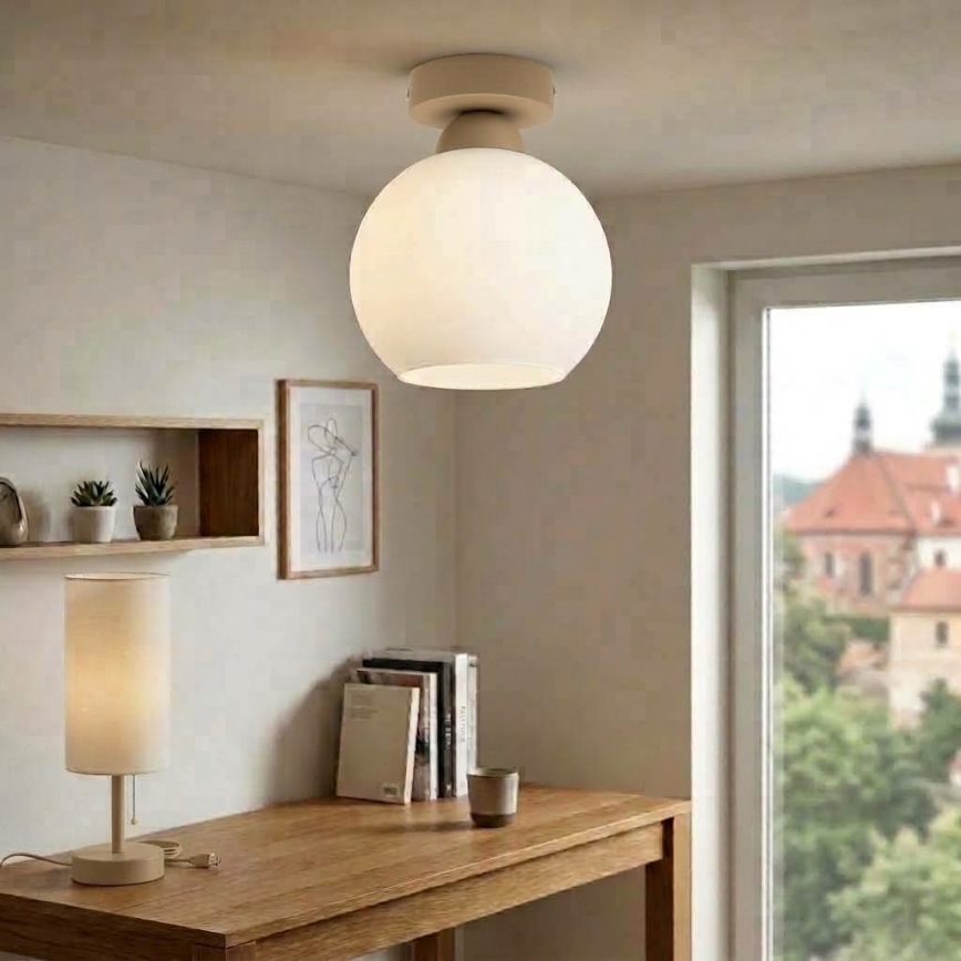 BRILAGI - LED stropna svjetiljka RETRO GLASS 1xE27/60W/230V Ø 15 cm bež/bijela