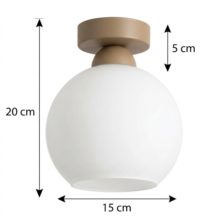 BRILAGI - LED stropna svjetiljka RETRO GLASS 1xE27/60W/230V Ø 15 cm bež/bijela