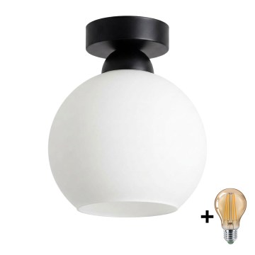 BRILAGI - LED stropna svjetiljka RETRO GLASS 1xE27/60W/230V Ø 15 cm crna/bijela