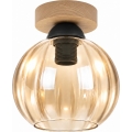 BRILAGI - LED stropna svjetiljka RETRO GLASS 1xE27/60W/230V Ø 18 cm hrast/dimno bež