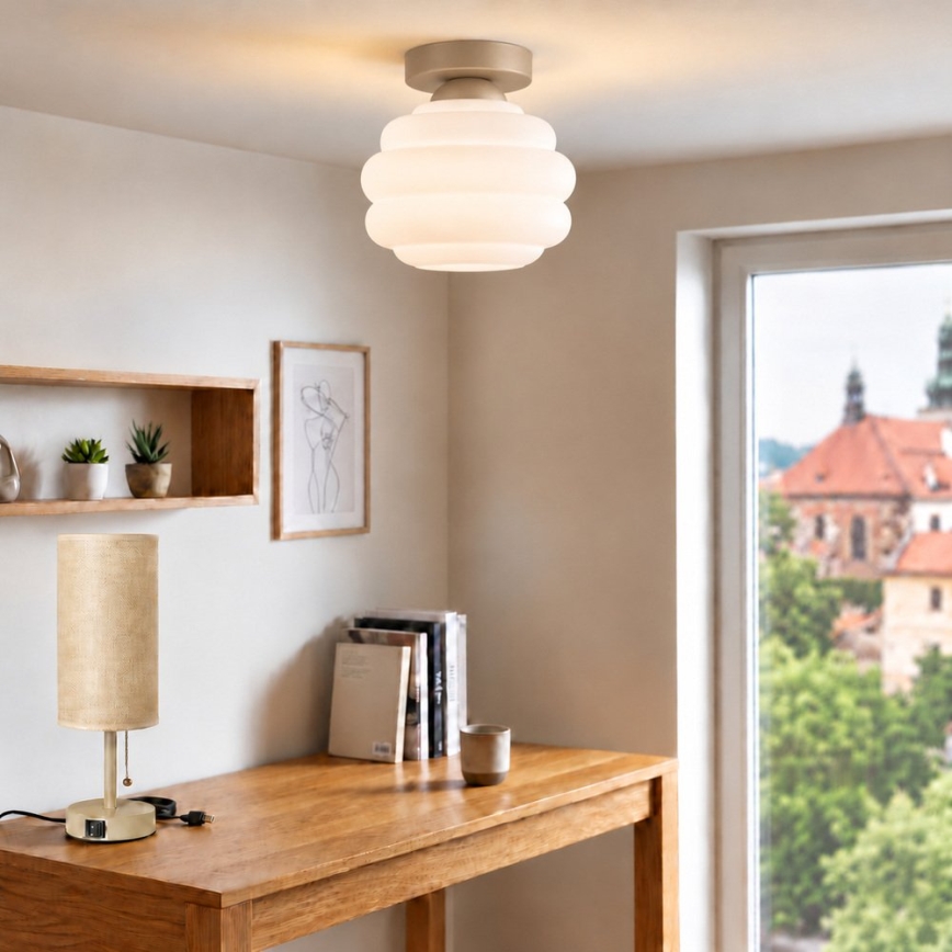 BRILAGI - LED stropna svjetiljka RETRO GLASS 1xE27/60W/230V Ø 20 cm bež/bijela